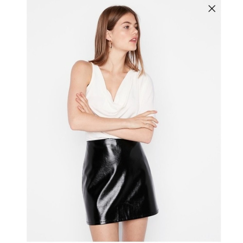 Express High Waisted Clean A-Line Mini Skirt